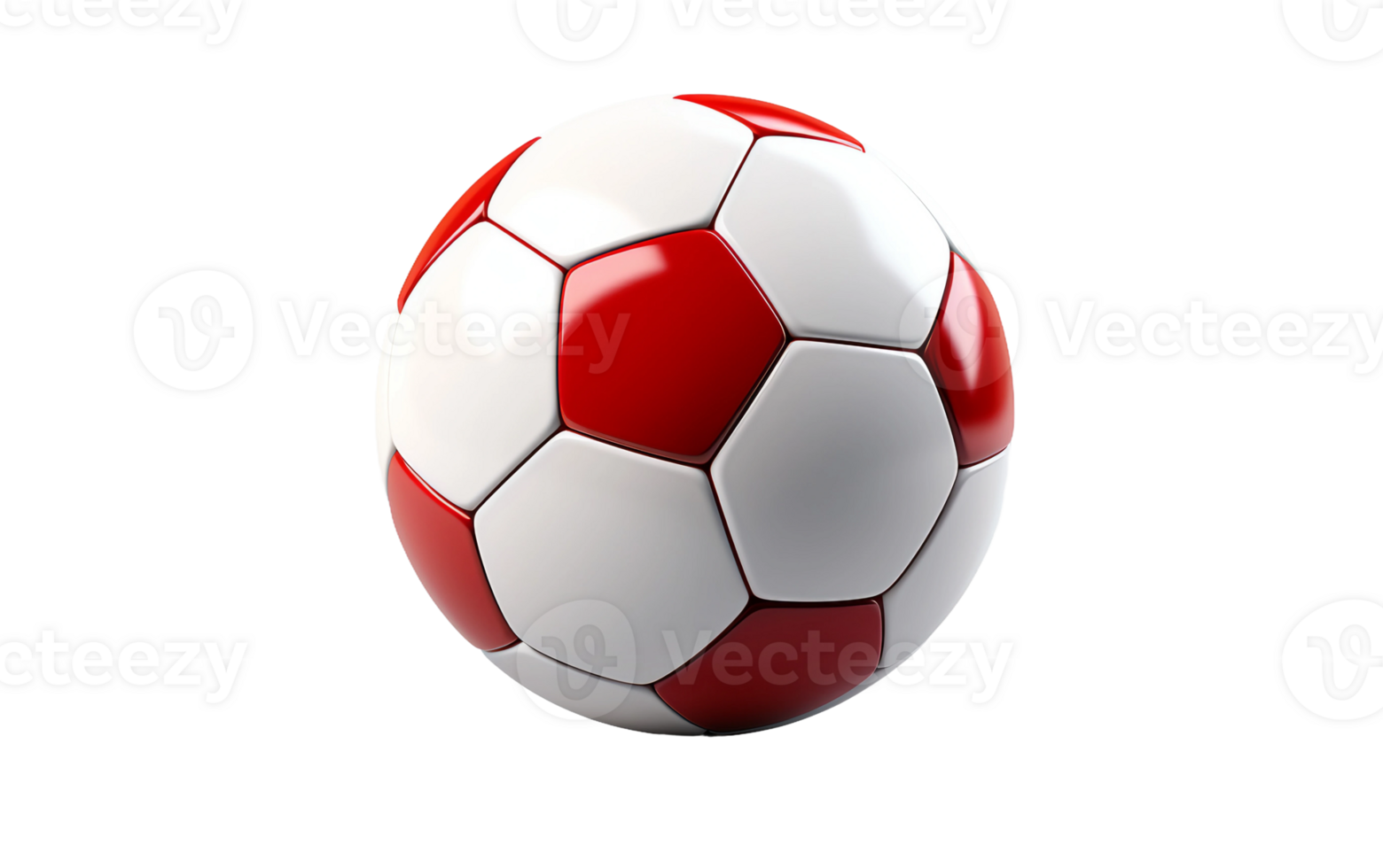 AI generated Red Soccer Ball on Transparent Background png