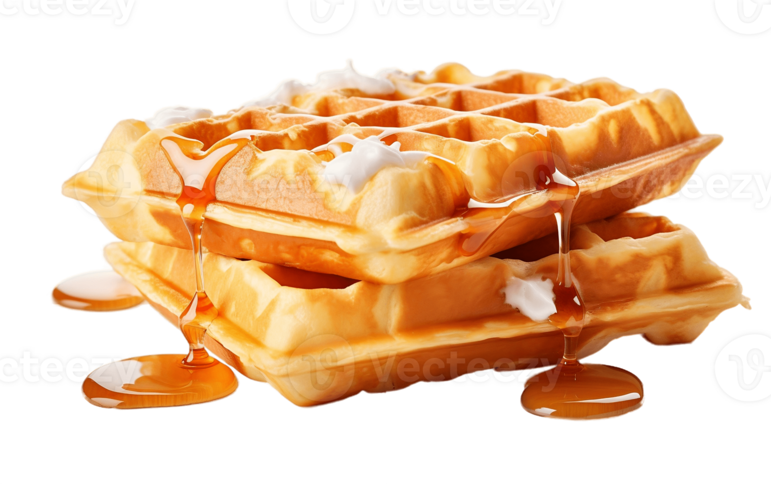 AI generated High-Quality Waffle Isolated on Transparent Background png