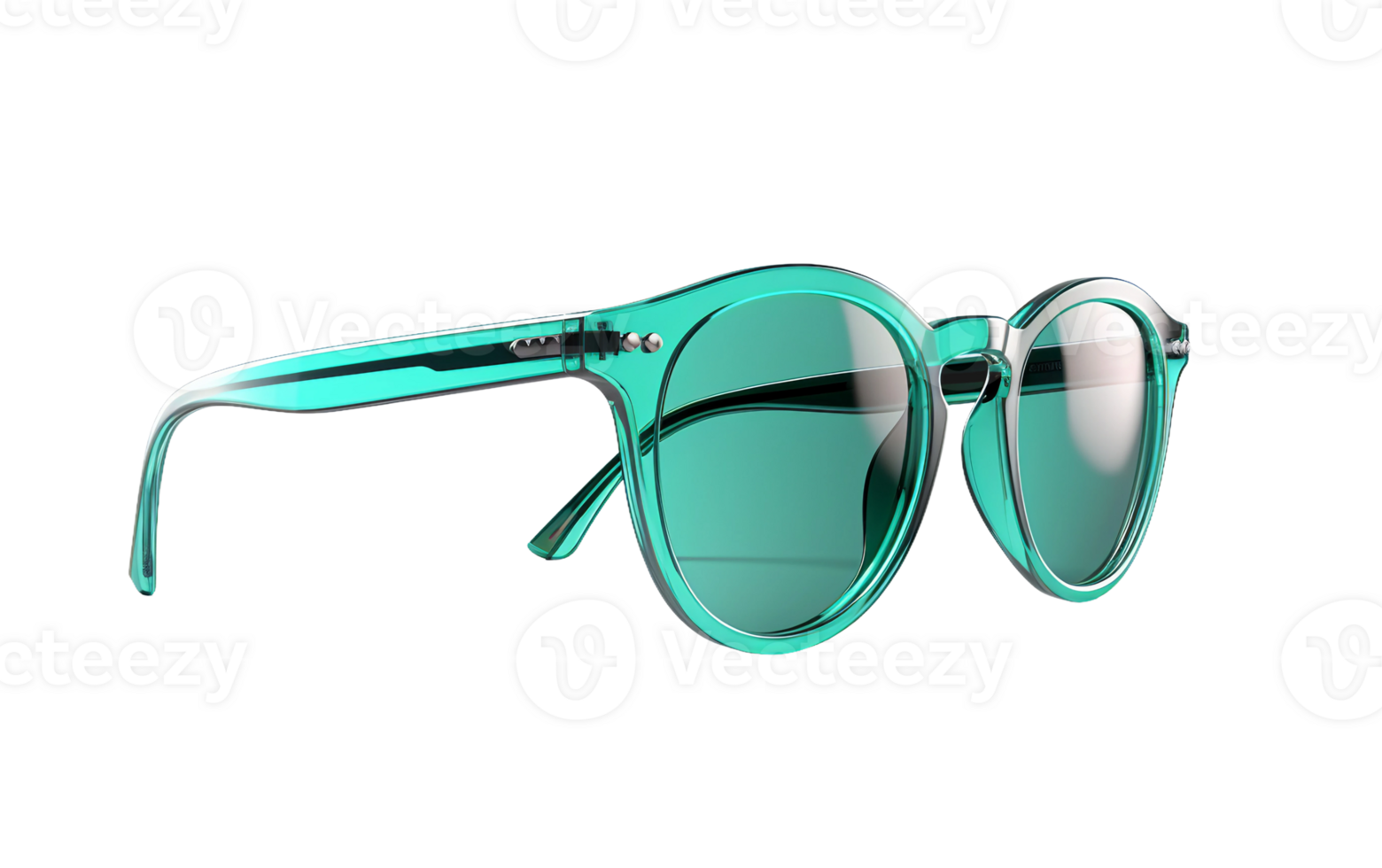 AI generated Teal Sunglasses on Transparent Background png