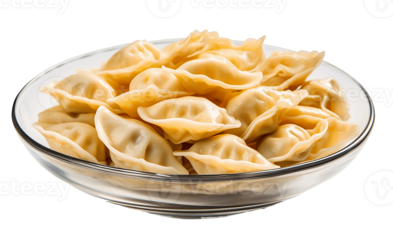 AI generated Clear Ravioli Serving in Dish Isolated on Transparent Background Generative AI png
