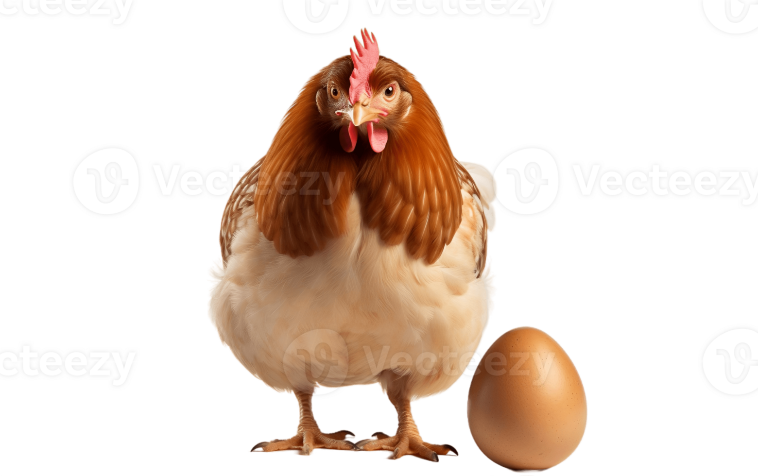 AI generated Chicken with Egg on Transparent Background png