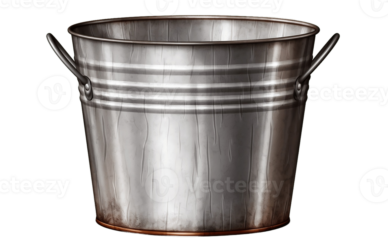AI generated Transparent Background Metal Bucket Isolated Generative AI png