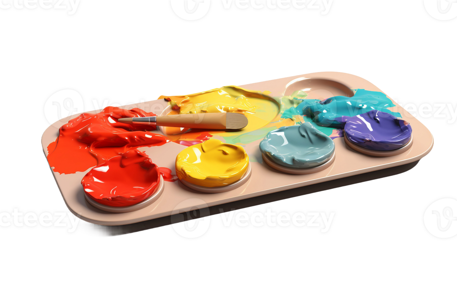 AI generated Paint Palette on Transparent Background, PNG format