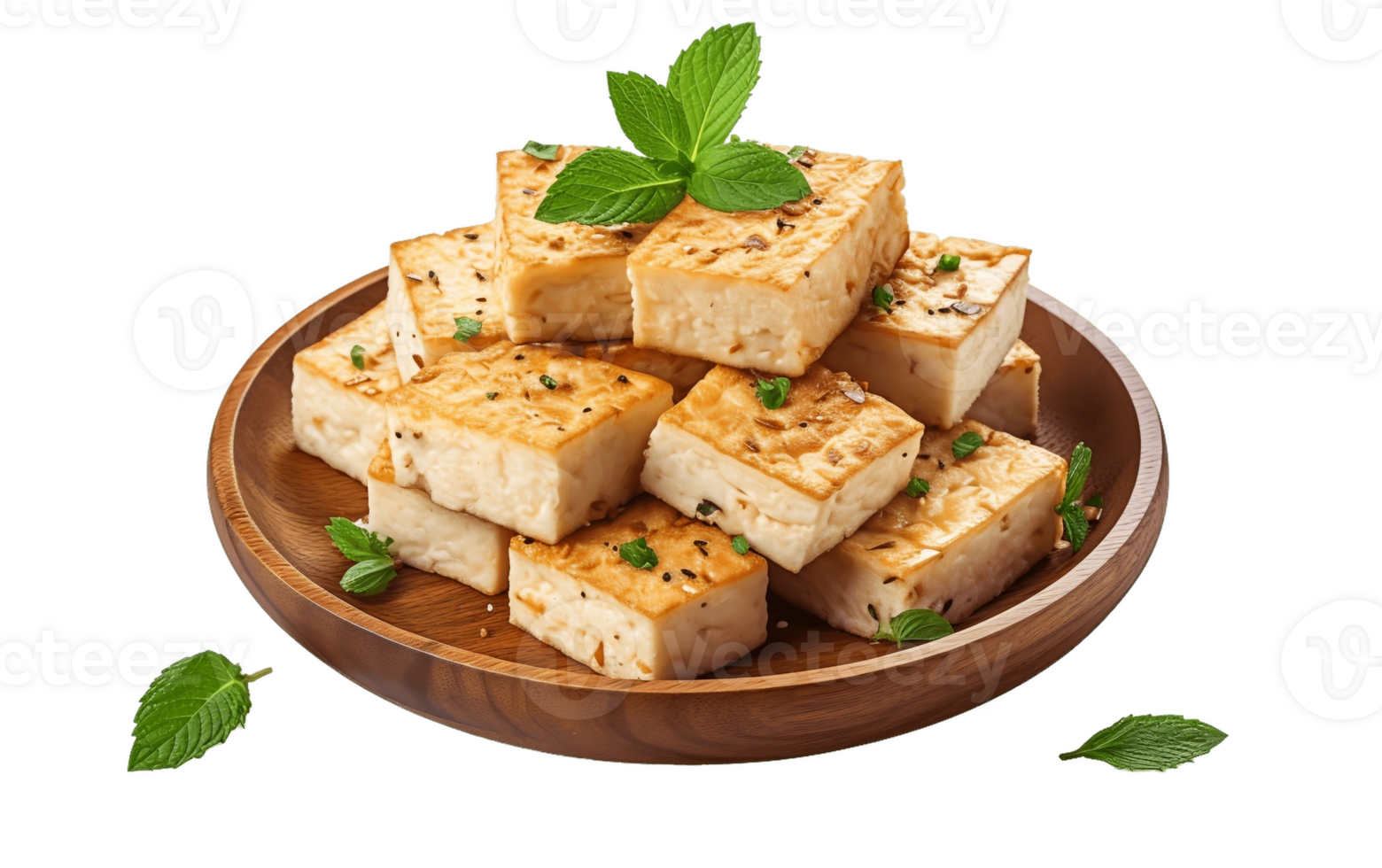 AI generated Tofu Block Isolated on Transparent Background png