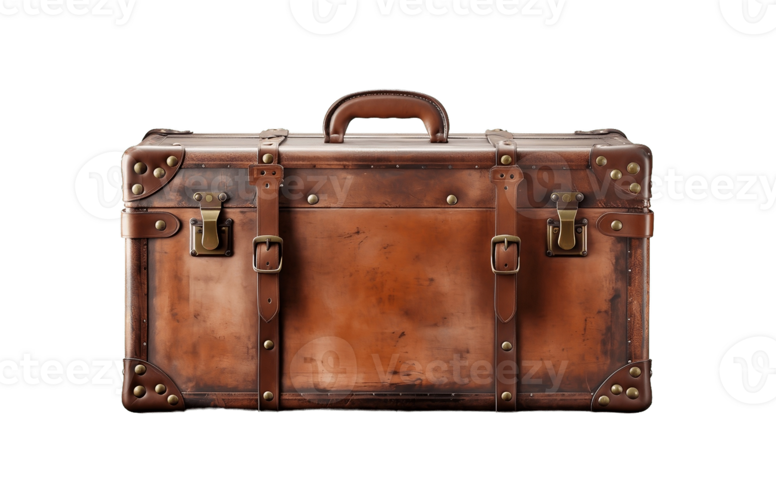 AI generated Old Suitcase Isolated on Transparent Background png