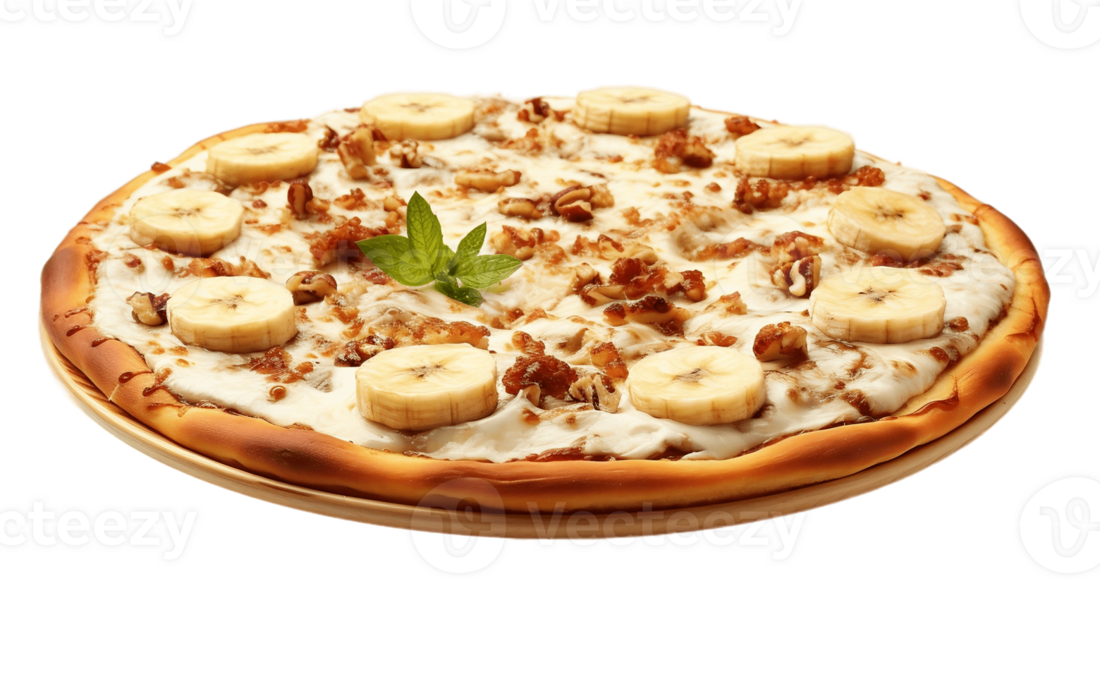 AI generated High Quality Banana Pizza Isolated on Transparent Background Generative AI png