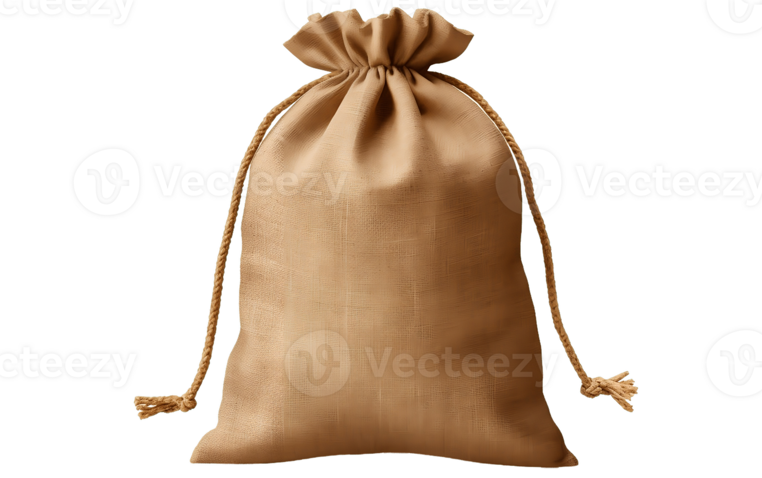 AI generated Isolated Burlap Bag on Transparent Background Generative AI png
