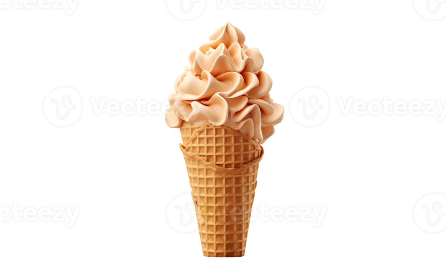 AI generated Ice Cream Cone on Transparent Background, PNG format