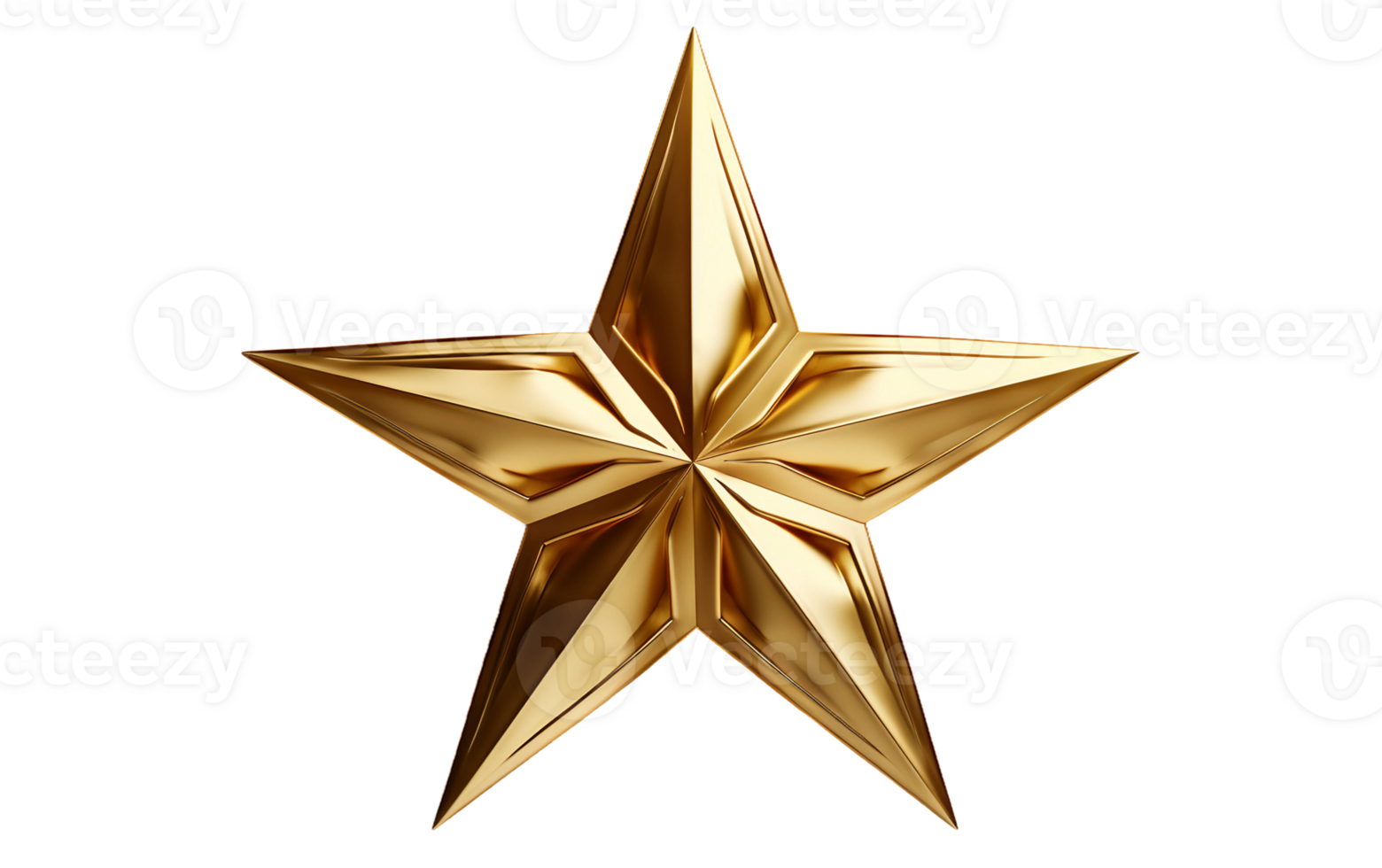 AI generated Gold Star on Transparent Background png