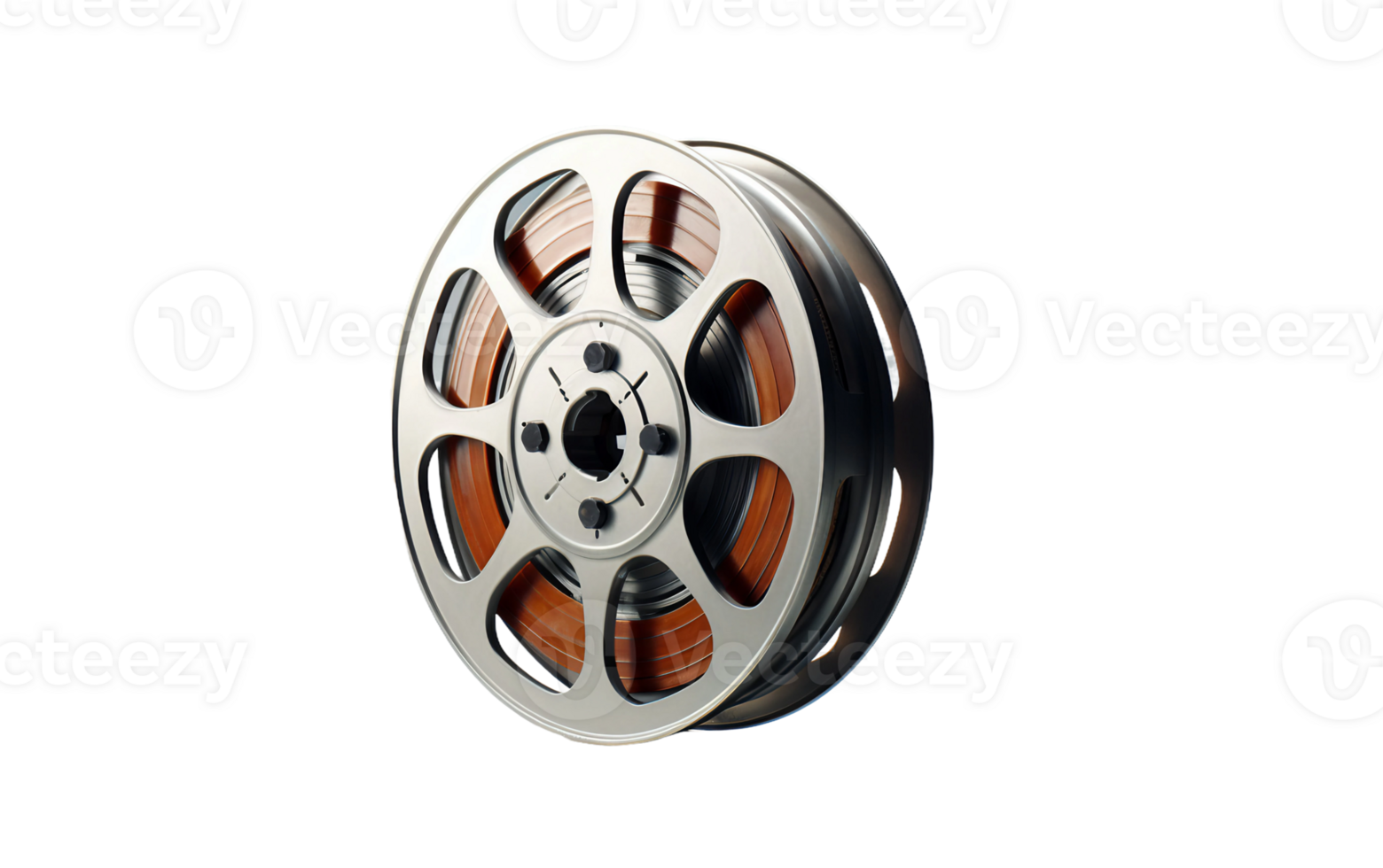 AI generated Movie Reel on Transparent Background, PNG format