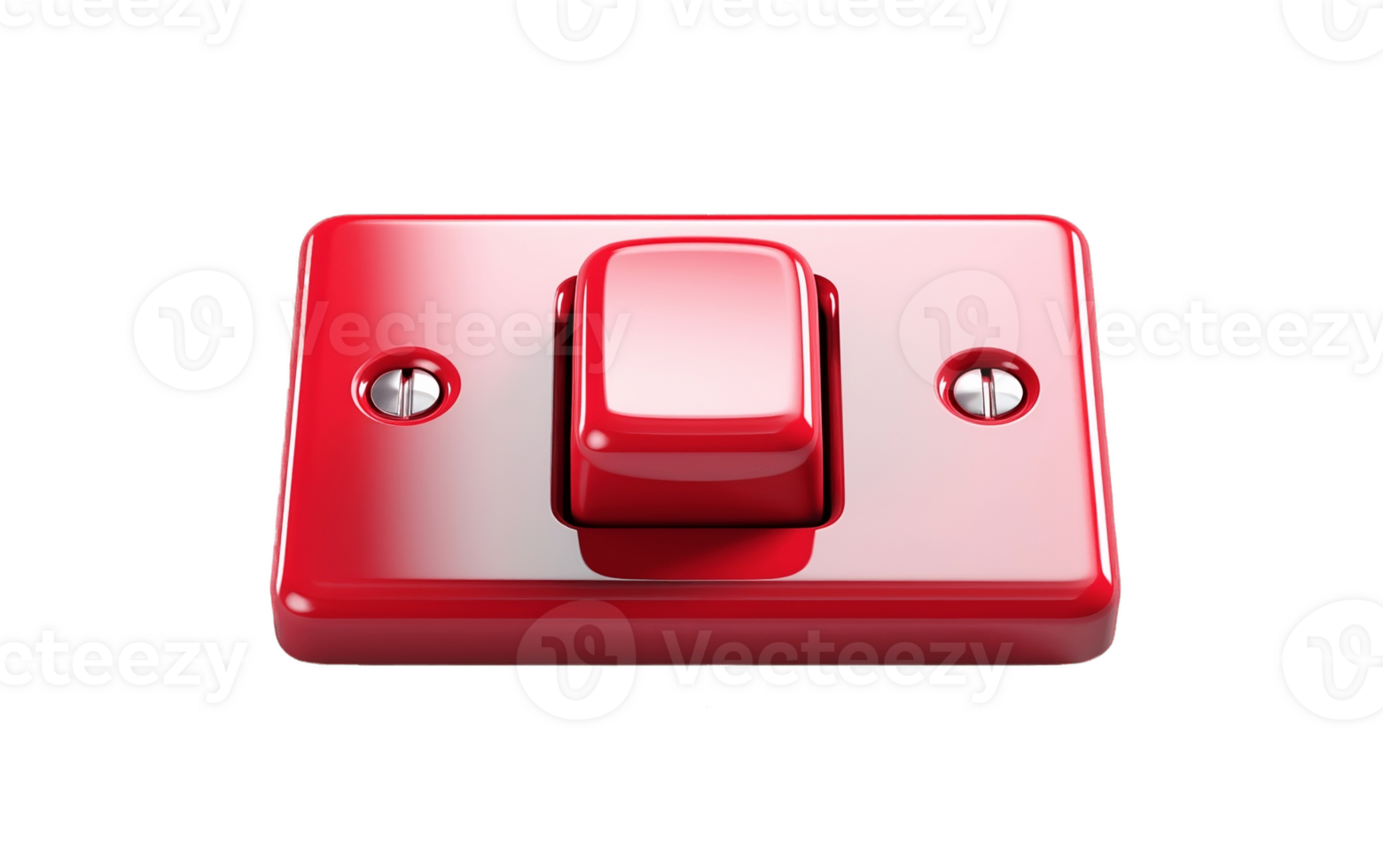 AI generated Red Button Isolated on Transparent Background Generative AI png