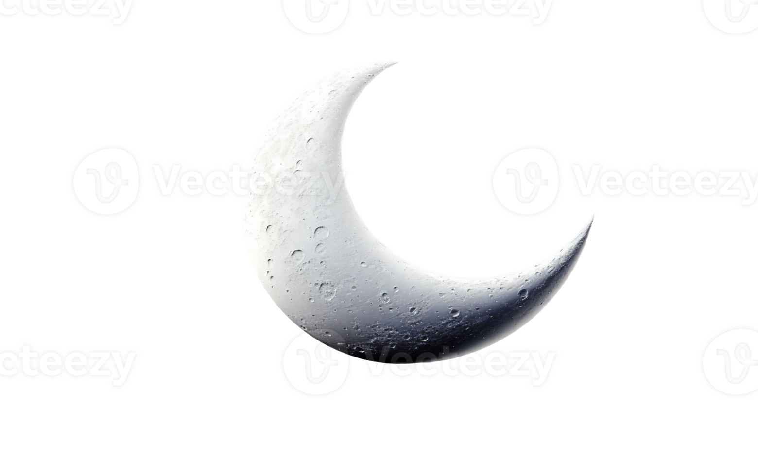 AI generated Half Moon on Transparent Background, PNG format