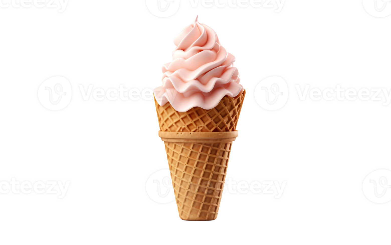 AI generated Ice Cream Cone on Transparent Background, PNG format