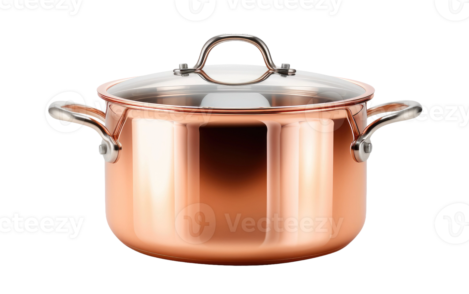 AI generated Polished Copper Pot on Transparent background png