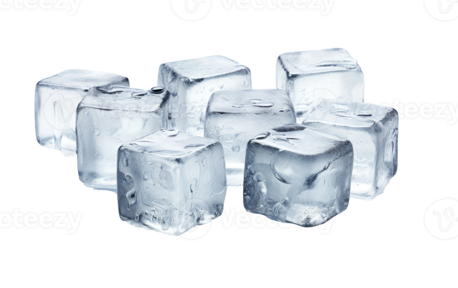AI generated Ice Cubes on Transparent background png