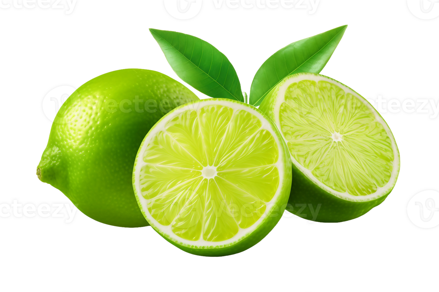 AI generated Vibrant Lime Slice on Transparent background png