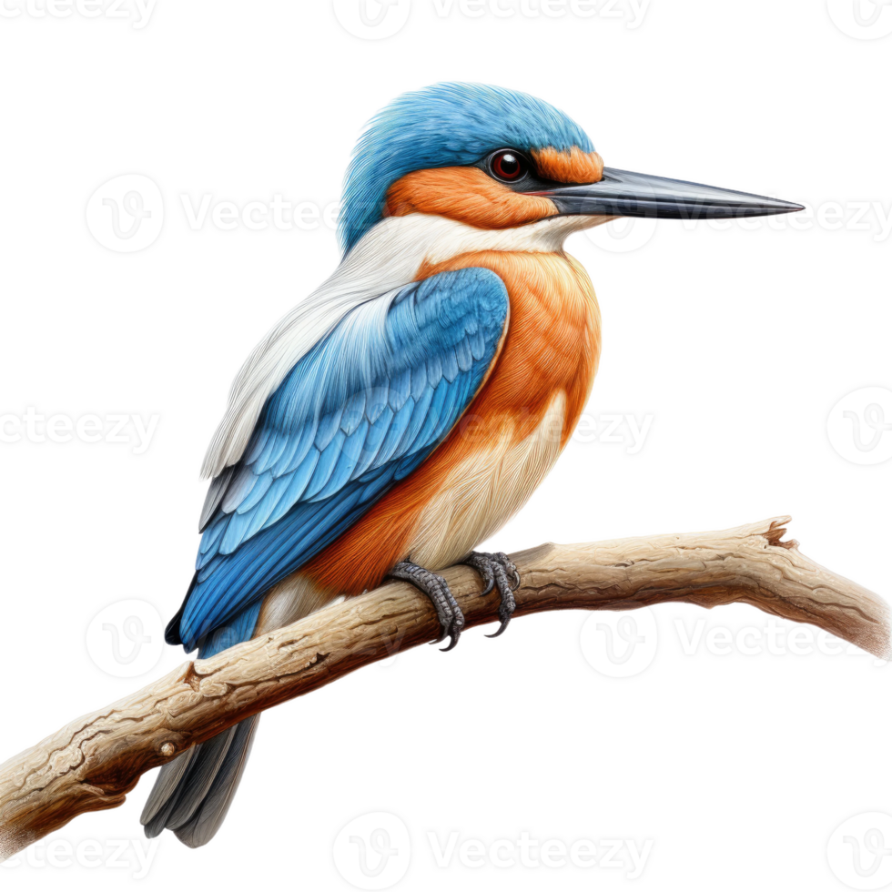 AI generated 3D Guam Kingfisher, on transparent background. png