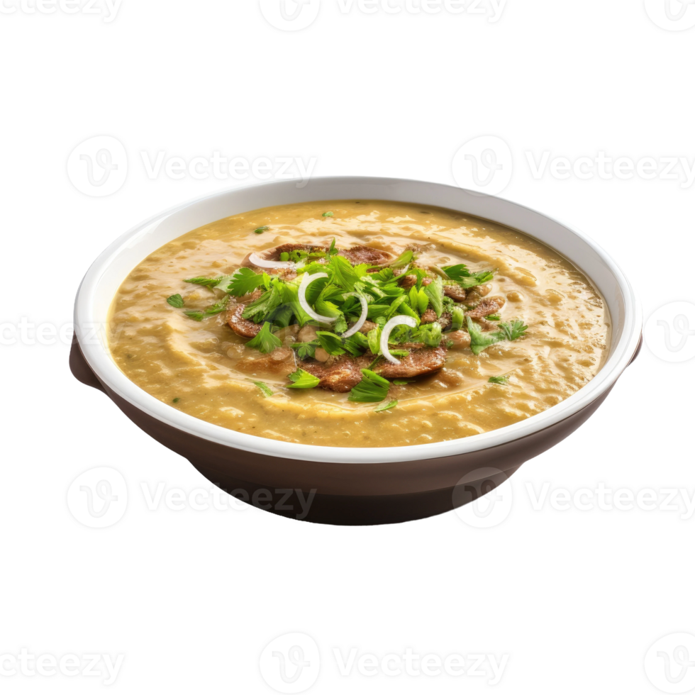 AI generated Savory Haleem Dish, on transparent background. png