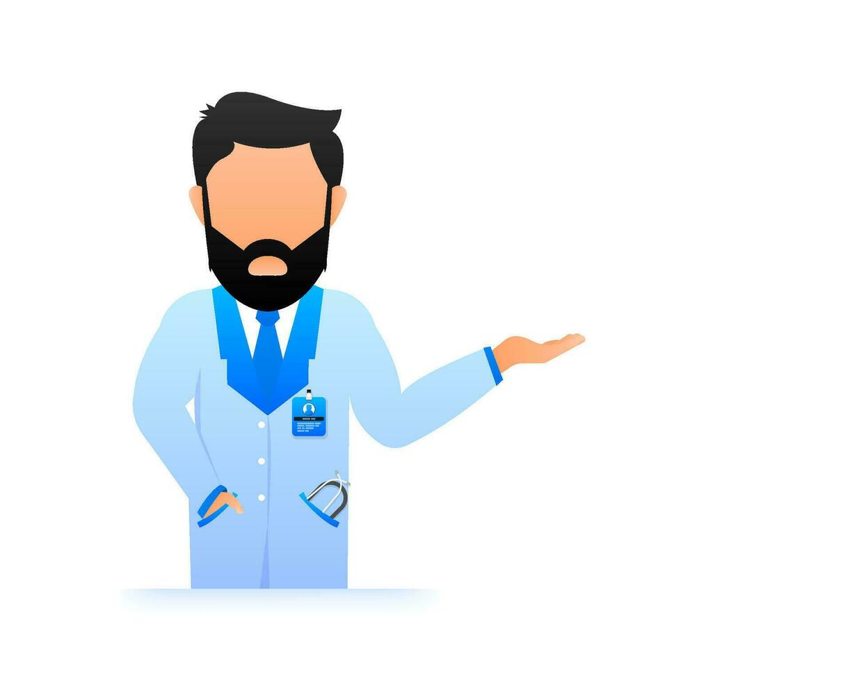 3d doctor for web design. Healthcare illustration. Vector graphic illustration