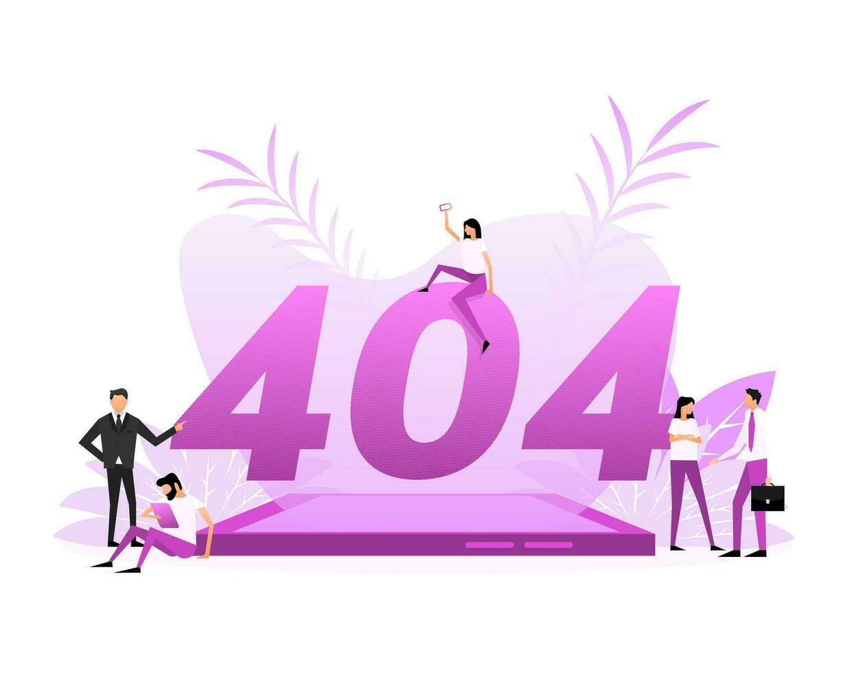 404, genial diseño para ninguna propósitos. plano estilo gente. Internet red vector