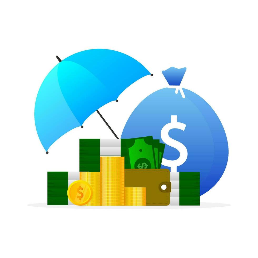 Insurance concept. Insurance policy. Money Guarantee. Vector illustration.