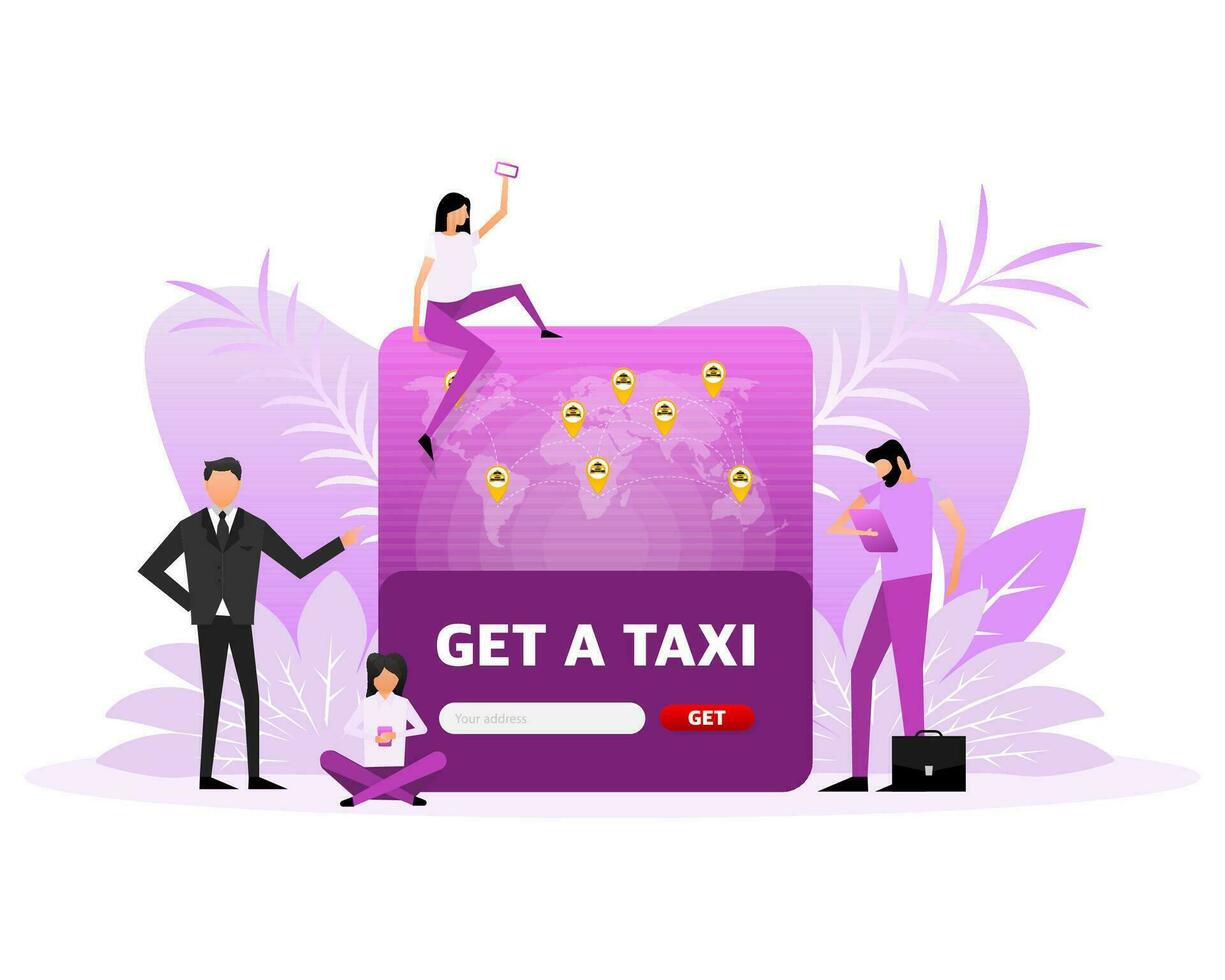 obtener un Taxi gente, genial diseño para ninguna propósitos. negocio personas ilustración vector