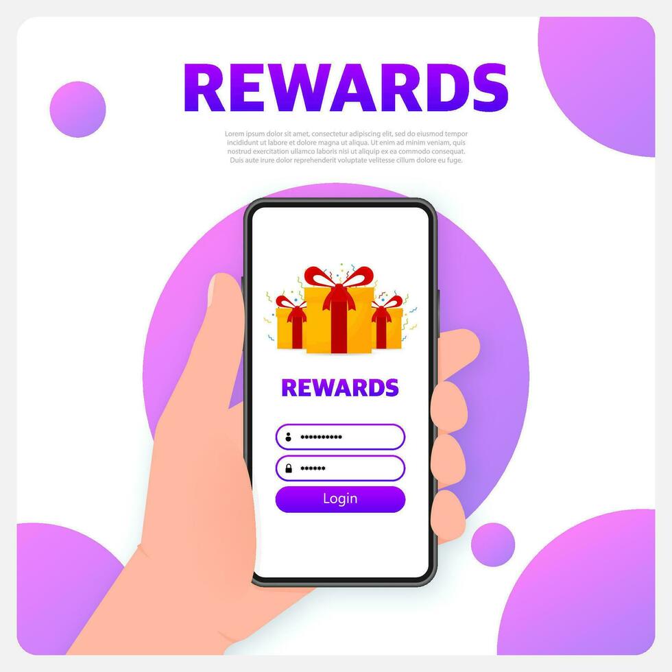 Rewards mockup for smartphone. Casino bonus. Casino icon. vector