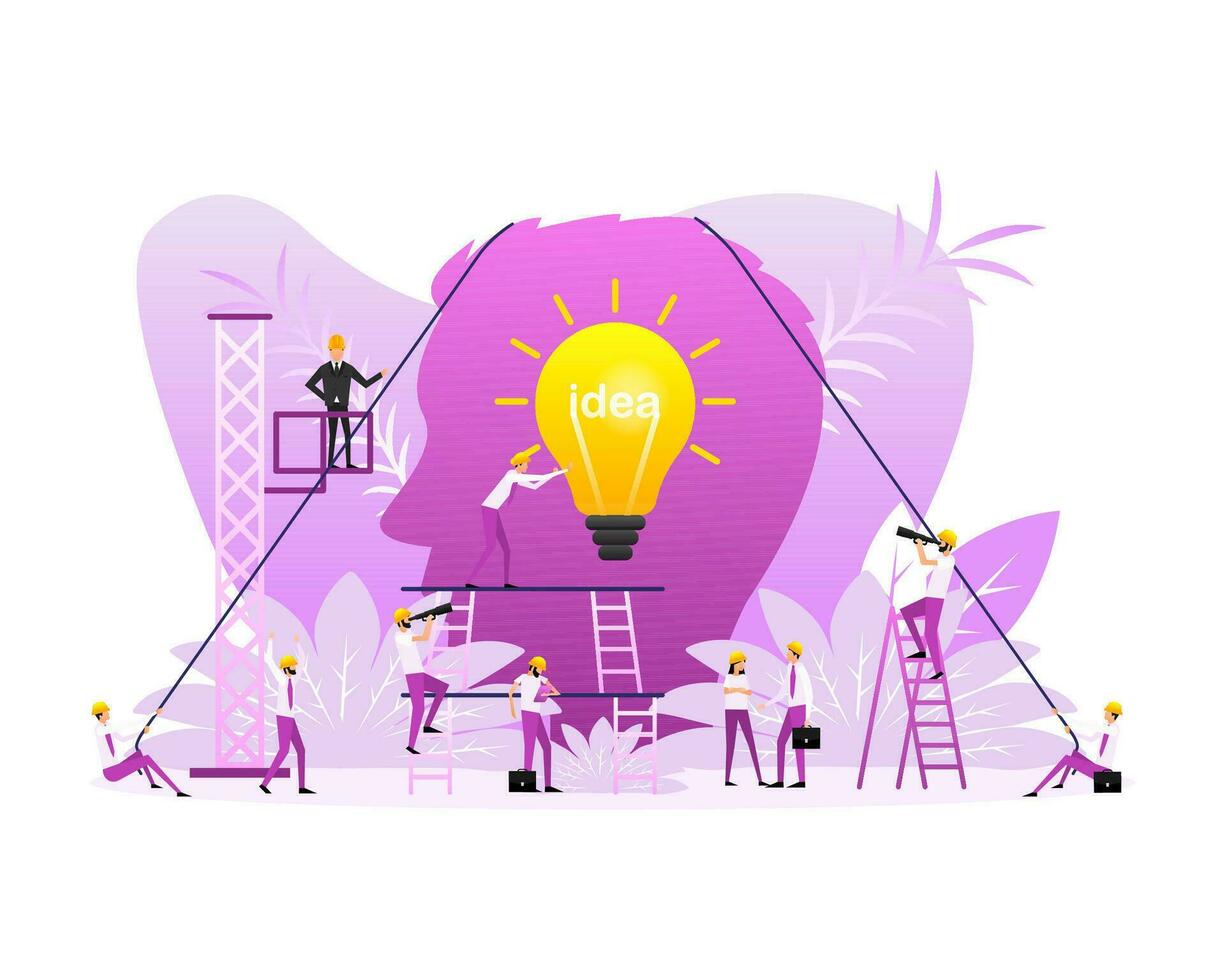 Idea lamp people, great design for any purposes. Bulb light vector icon