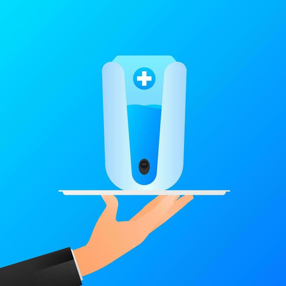 Disinfection sanitizer on transparent background. Vector 3d illustration.