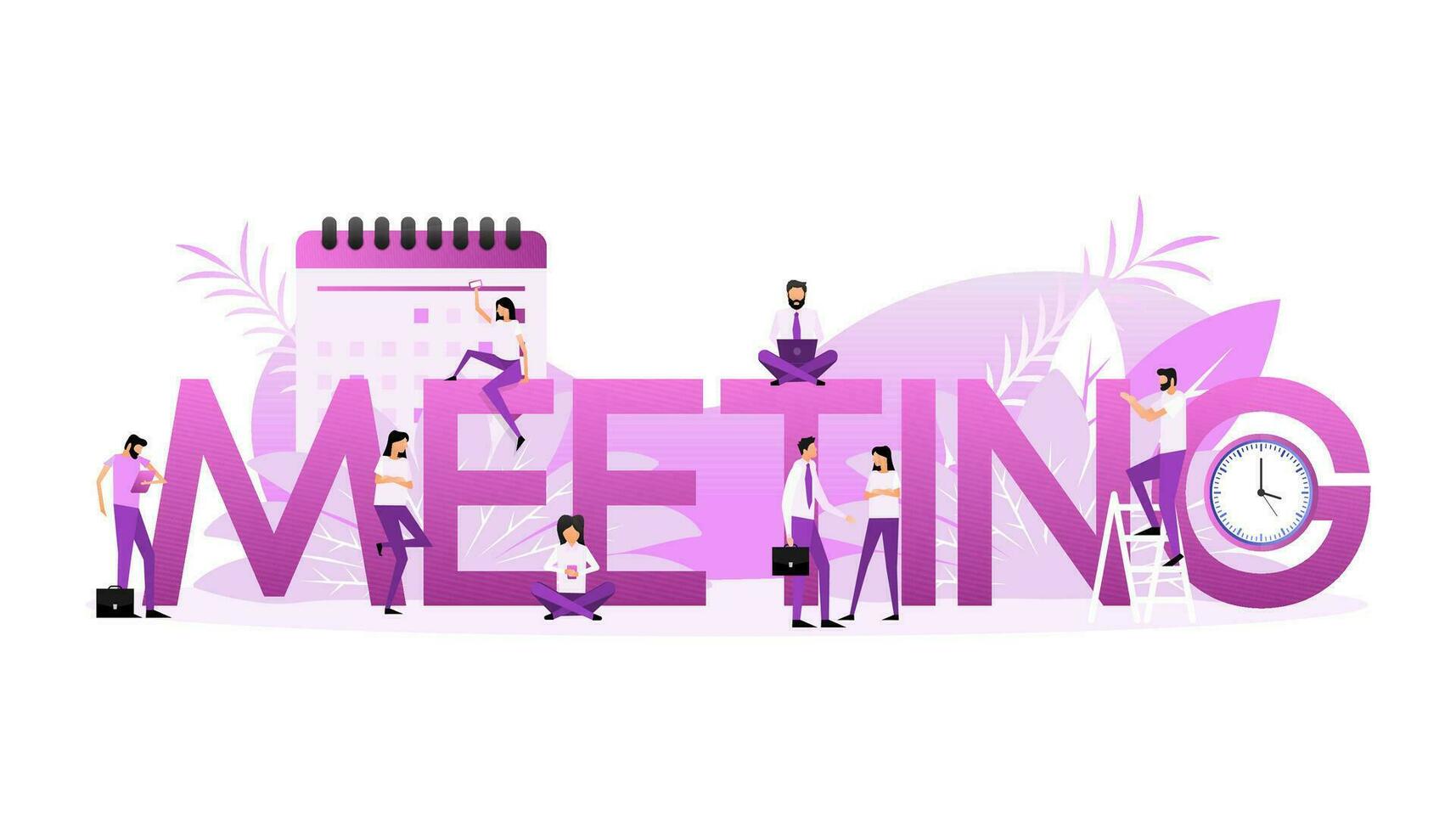 Meeting sign people. Vector illustration design. Business banner