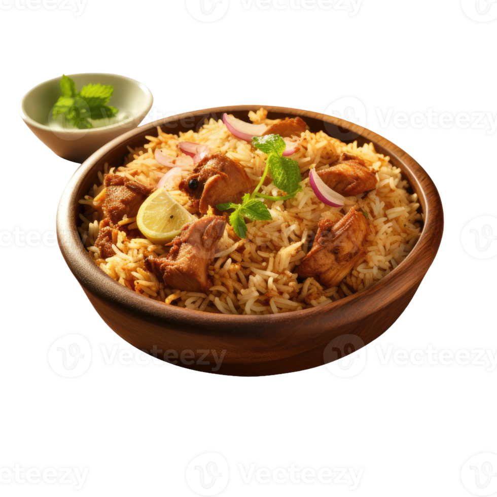 AI generated Realistic Biryani, on transparent background. png