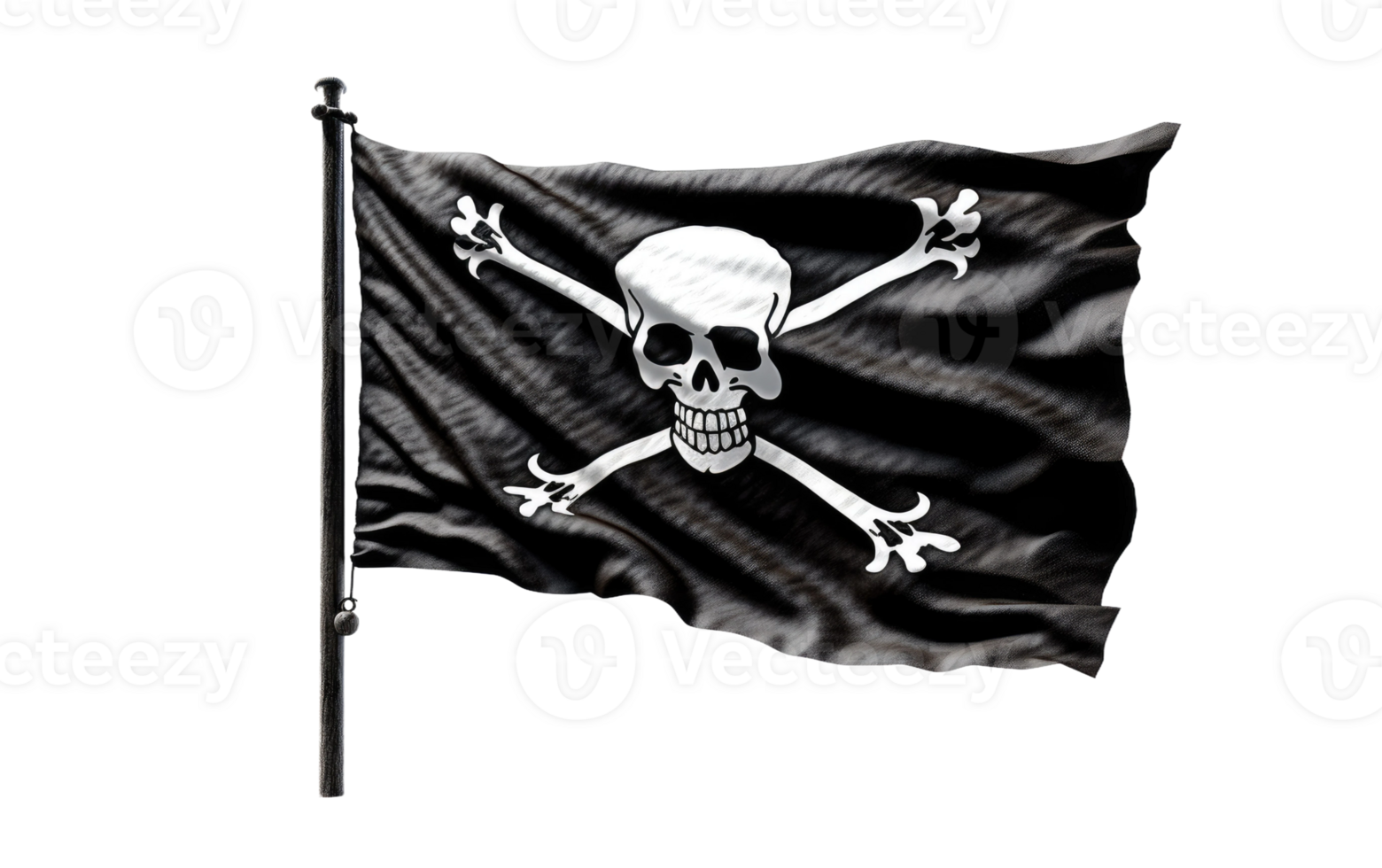 ai generado pirata bandera en transparente antecedentes png