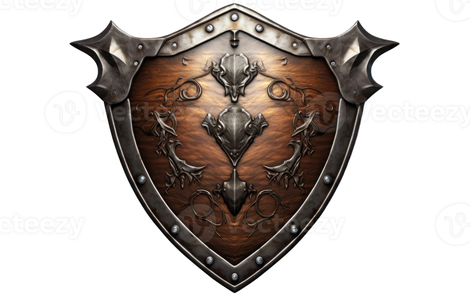 AI generated Medieval Shield Illustration on Transparent background png