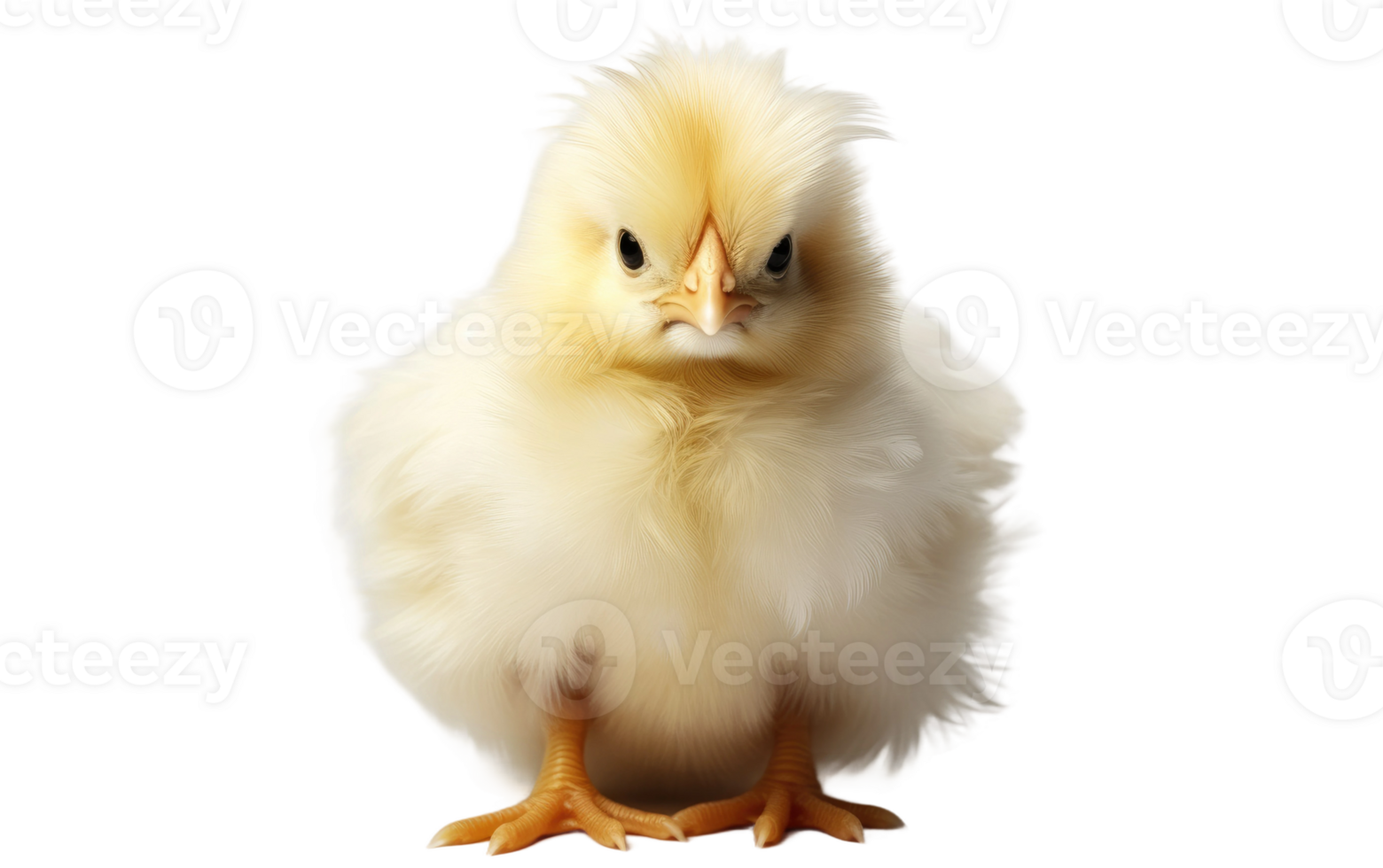 AI generated Fluffy Feathered Baby Chick on Transparent background png