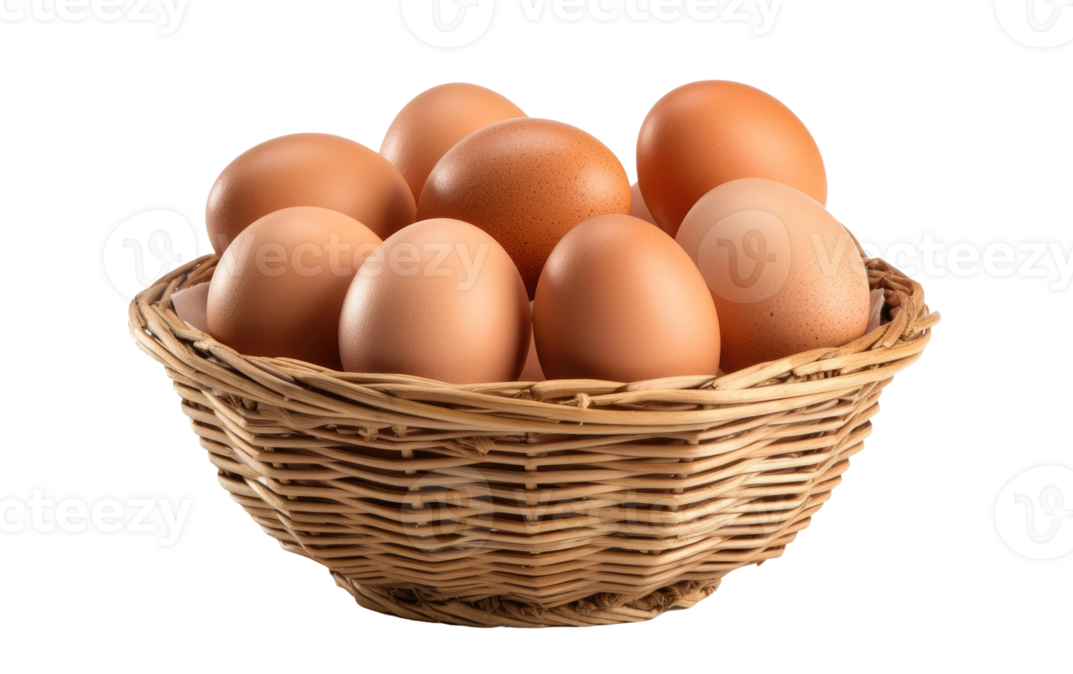 ai generado Fresco huevos cesta en transparente antecedentes png