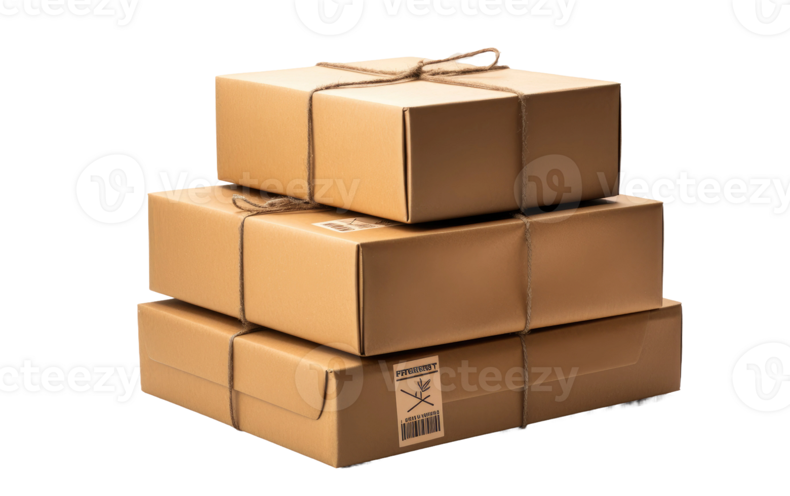 AI generated Cardboard Boxes on Transparent background png