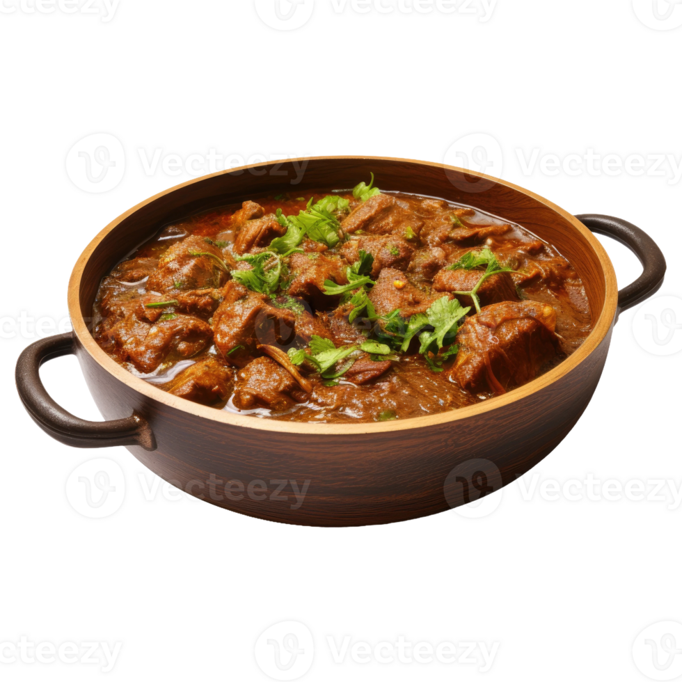 AI generated Bhuna Gosht Delight, on transparent background. png