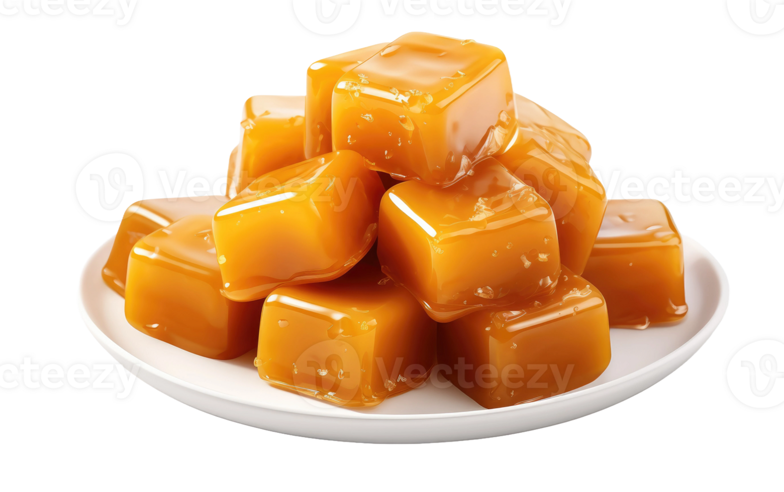 AI generated Delicious Caramel Candies on Transparent background png