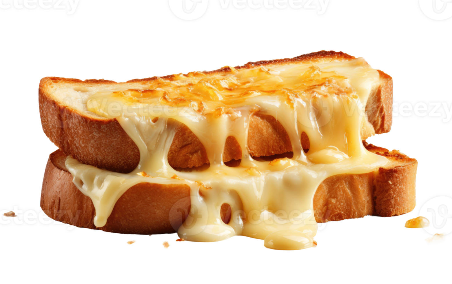 AI generated Delicious Cheese Toast Melted on Transparent background png