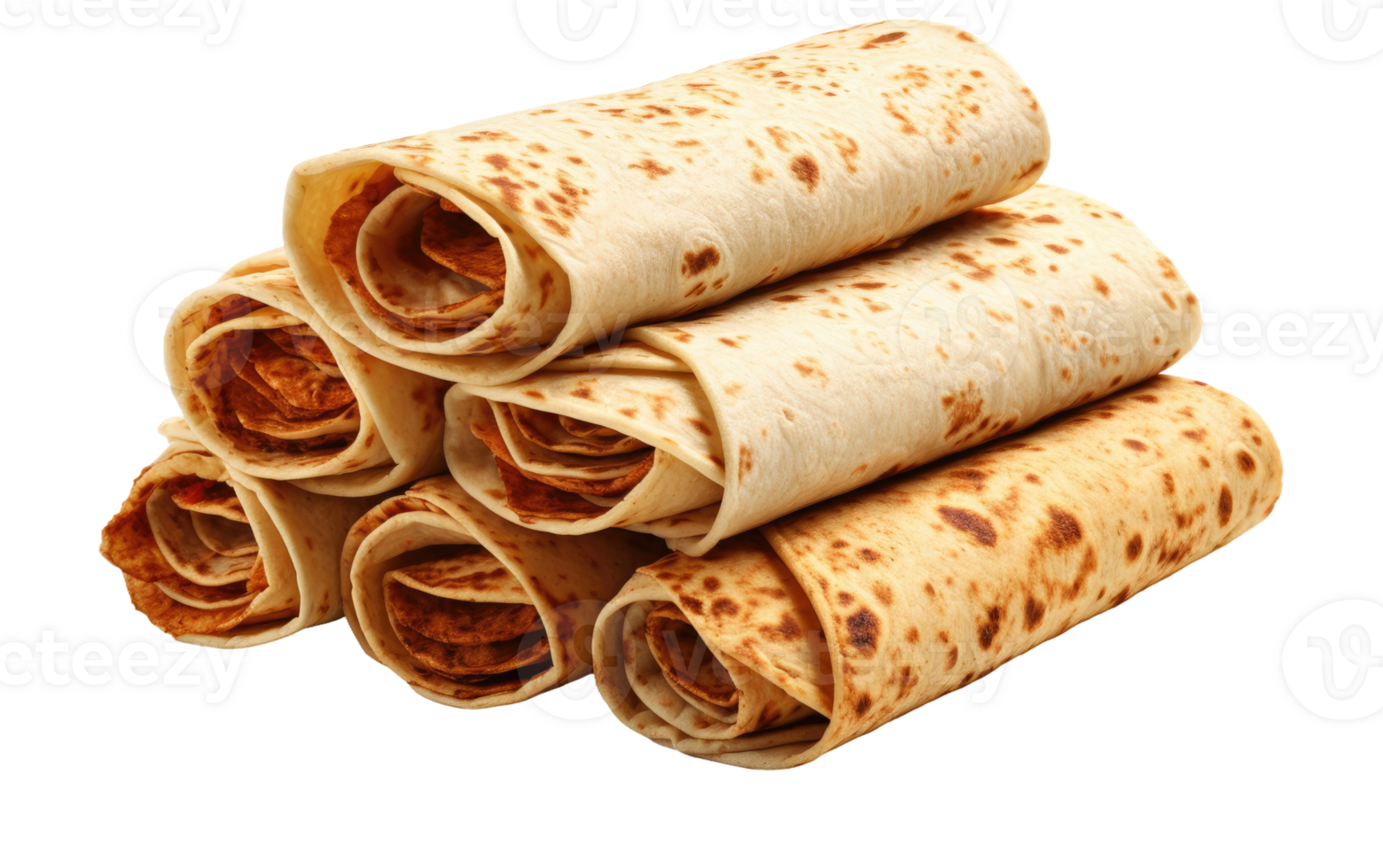 ai gerado delicioso tortilla envoltórios em transparente fundo png