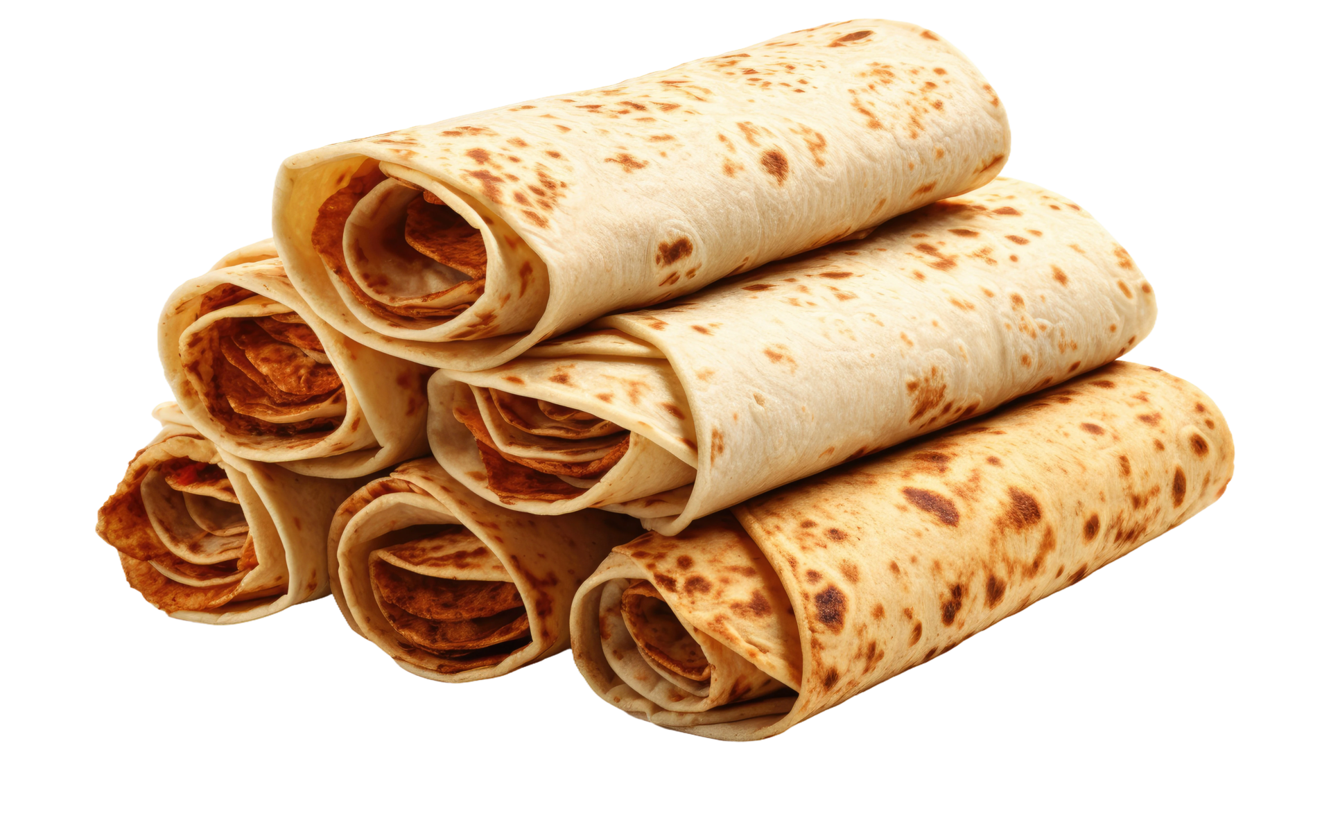 AI generated Delicious Tortilla Wraps on Transparent background