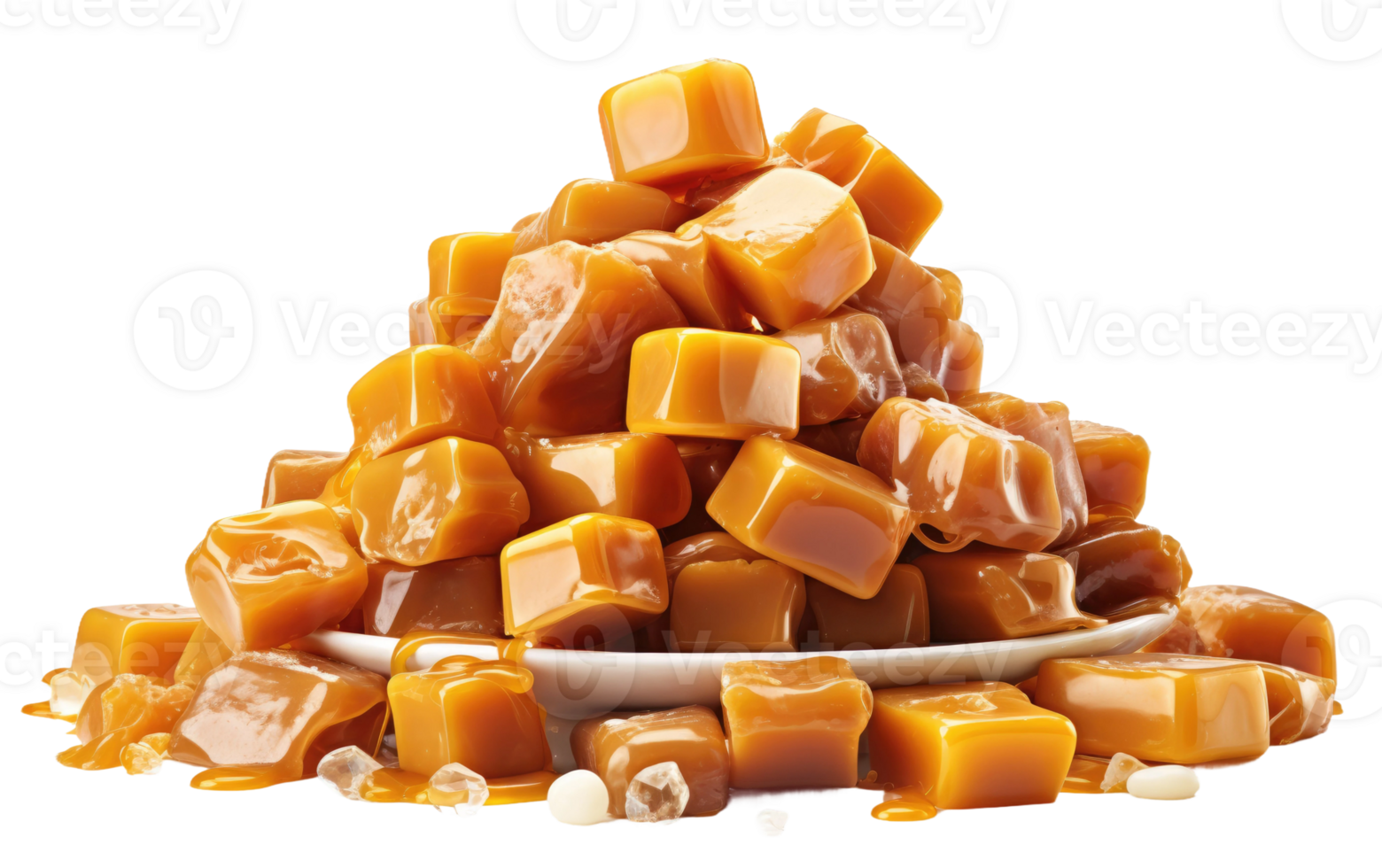 AI generated Caramel Candies on Transparent background png