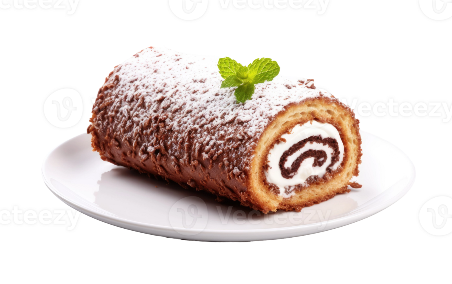 AI generated Delicious Swiss Roll on Transparent background png