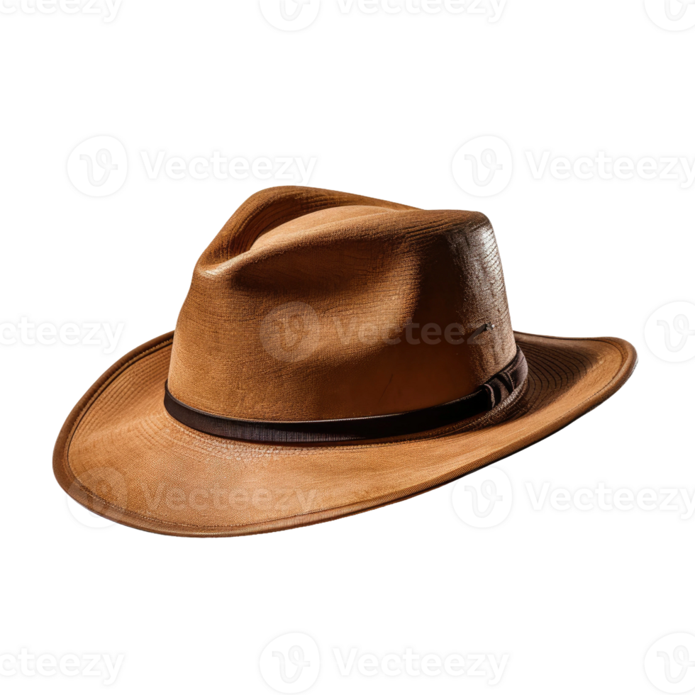 AI generated Realistic Brown Hat 3D, on transparent background. png
