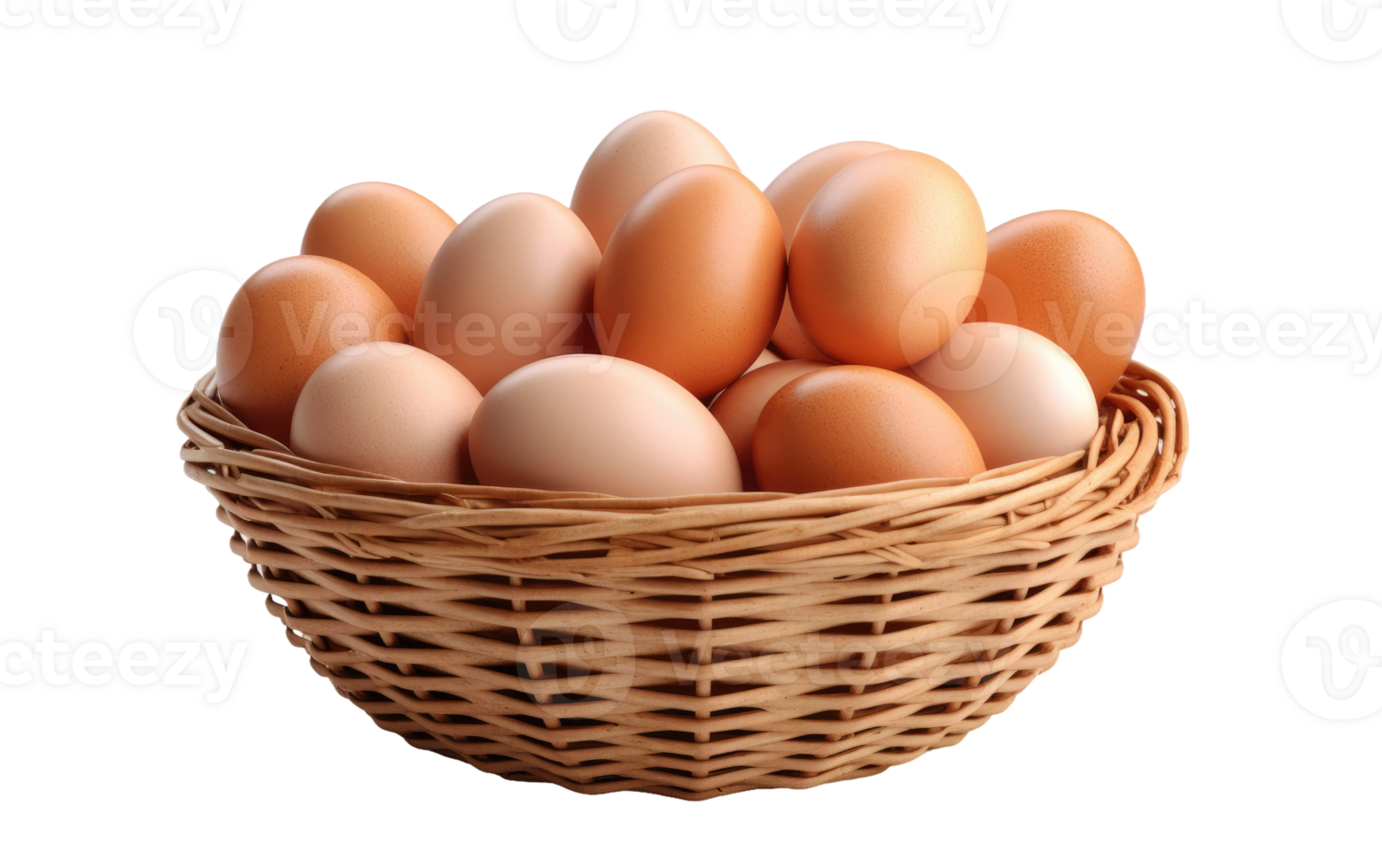 AI generated Basket with Fresh Eggs on Transparent background png