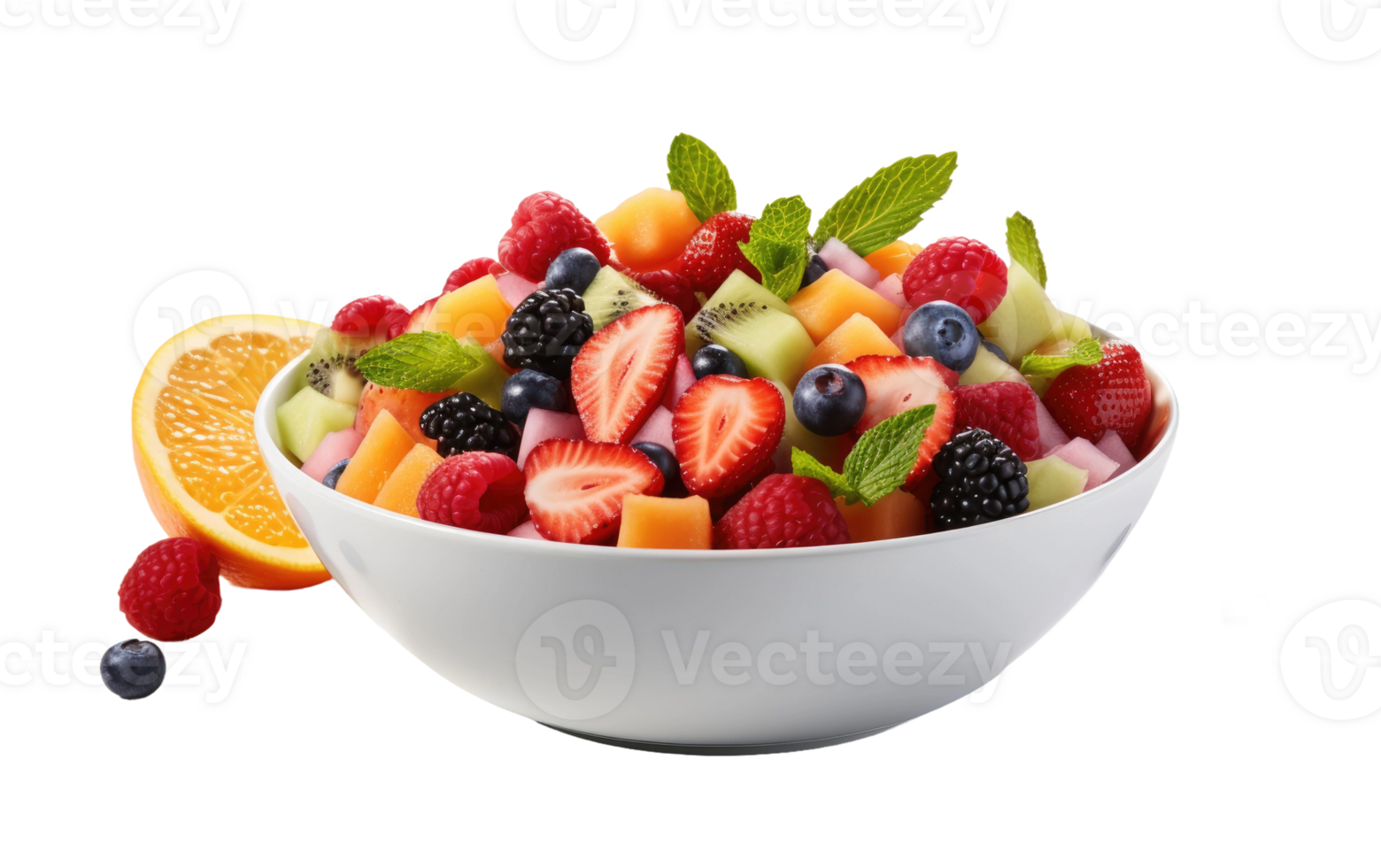 AI generated Fruit Salad on Transparent background png