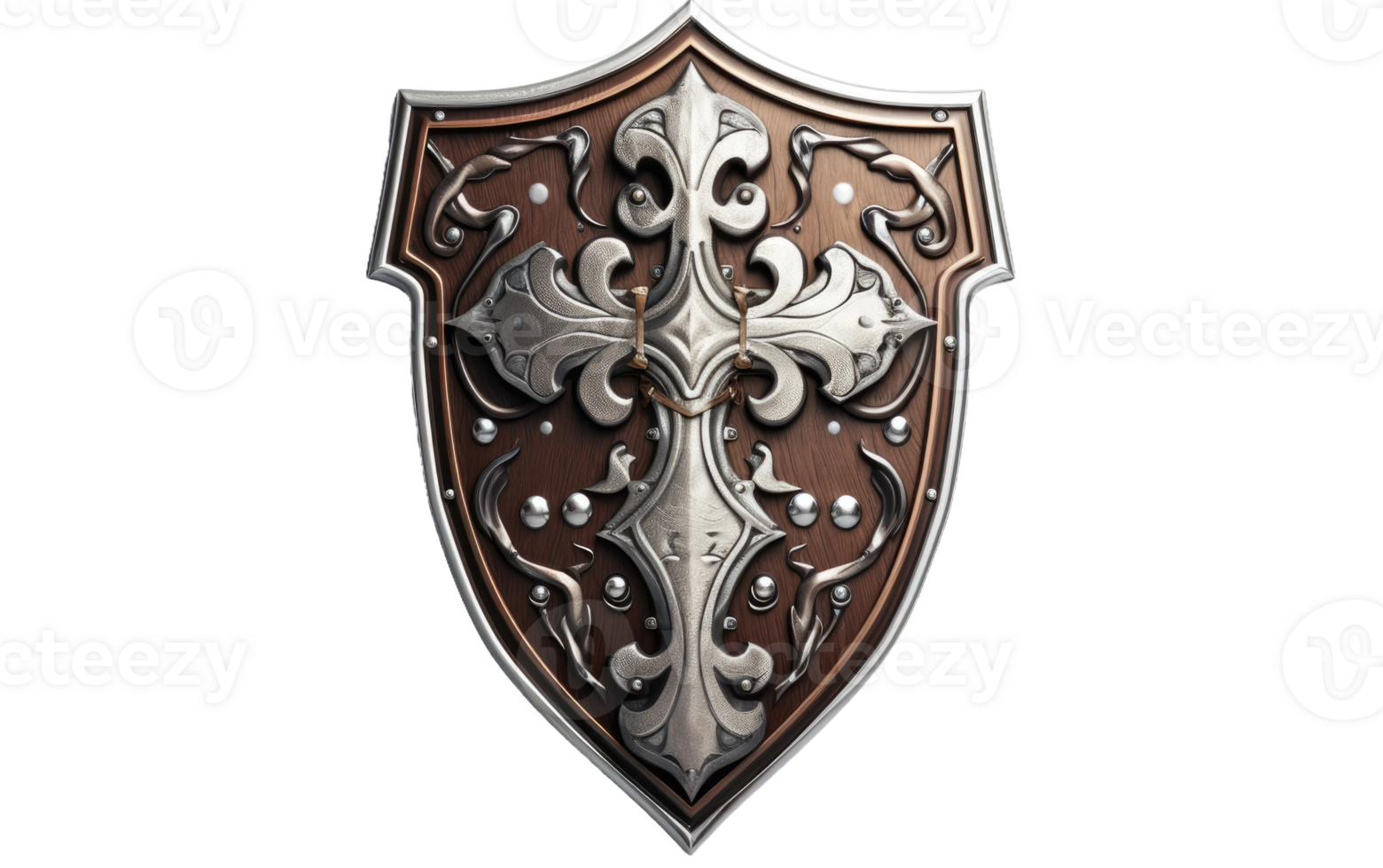 AI generated Medieval Crusader Knight Shield on Transparent background png