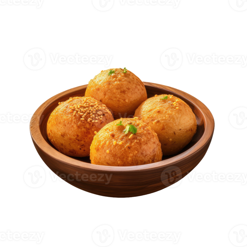 AI generated Authentic Daal Baati Churma, on transparent background. png