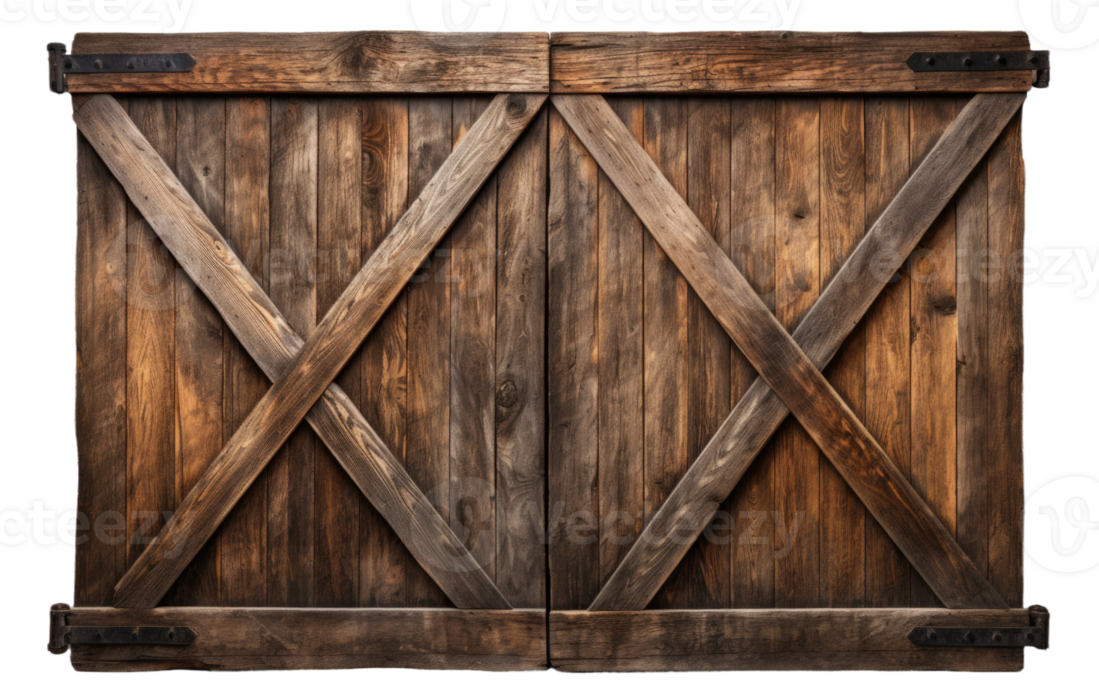 AI generated Aged Wooden Barn Door on Transparent background png