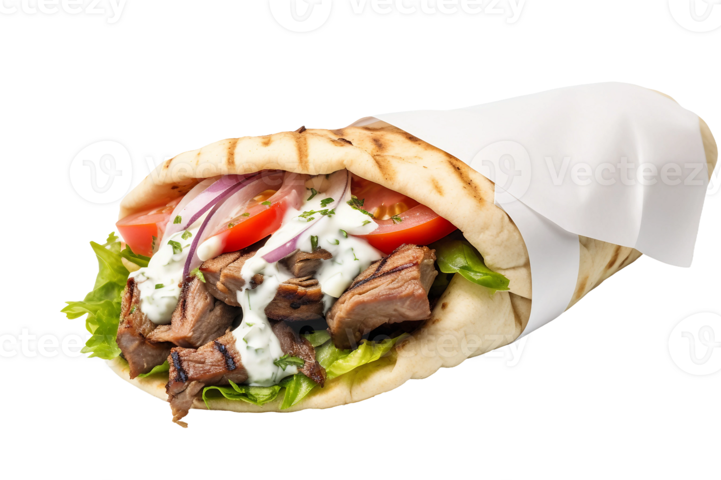 AI generated Mouthwatering Lamb Gyro on Transparent Background png